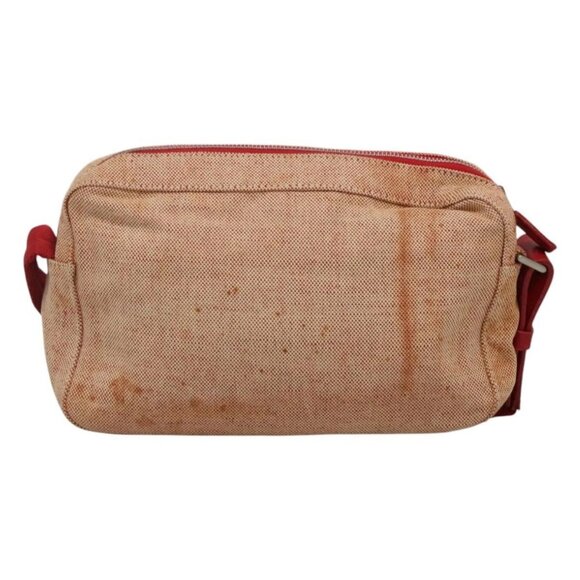 PRADA Sports Shoulder Bag Canvas Beige Red Auth - Picture 2 of 16